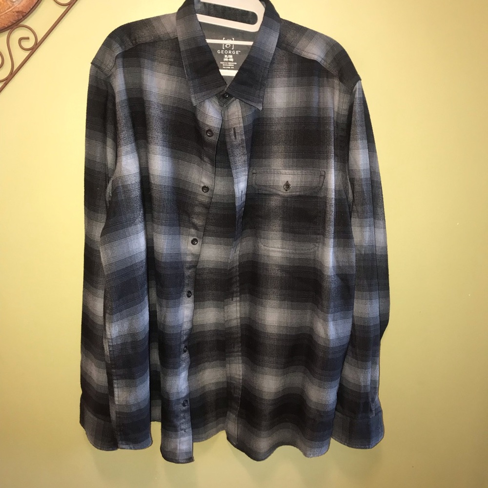 George Blue/Black Sz XL Button Down